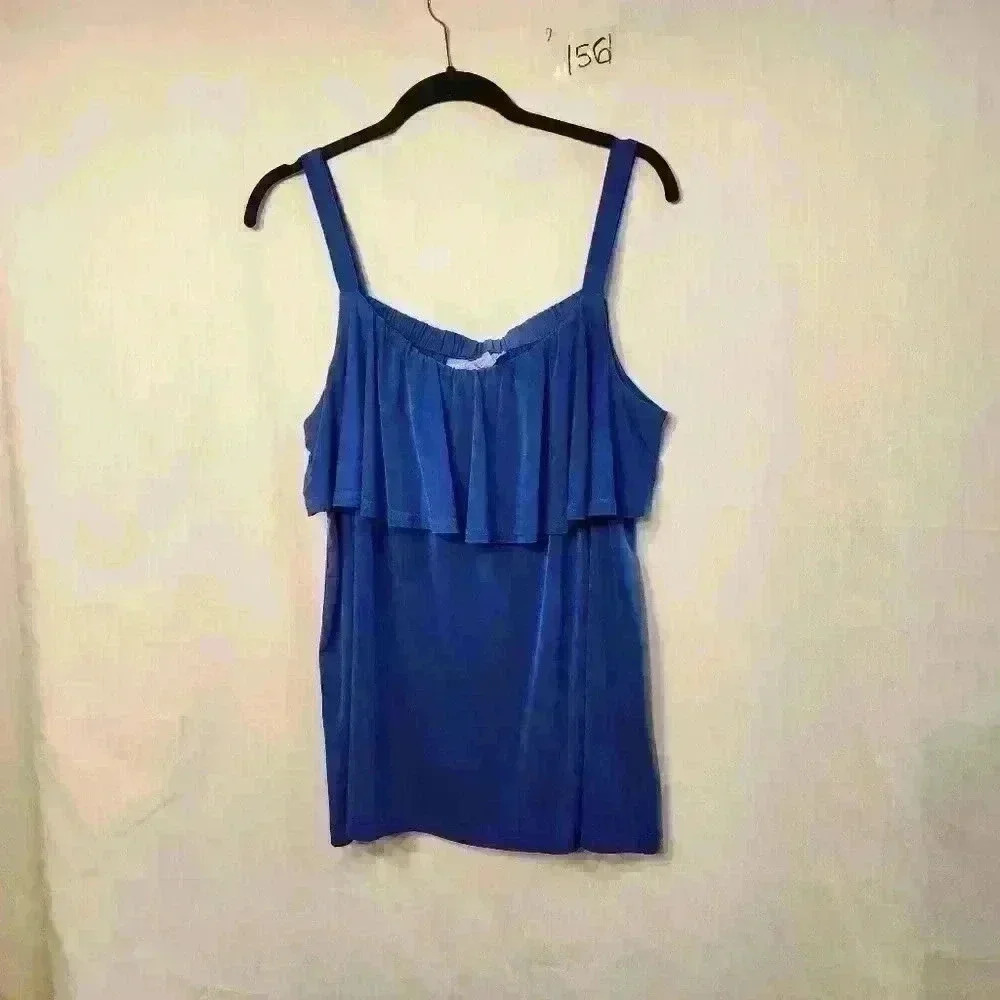 Avenue womens tank top size 18/20 blue comfortable for summer soft fabric